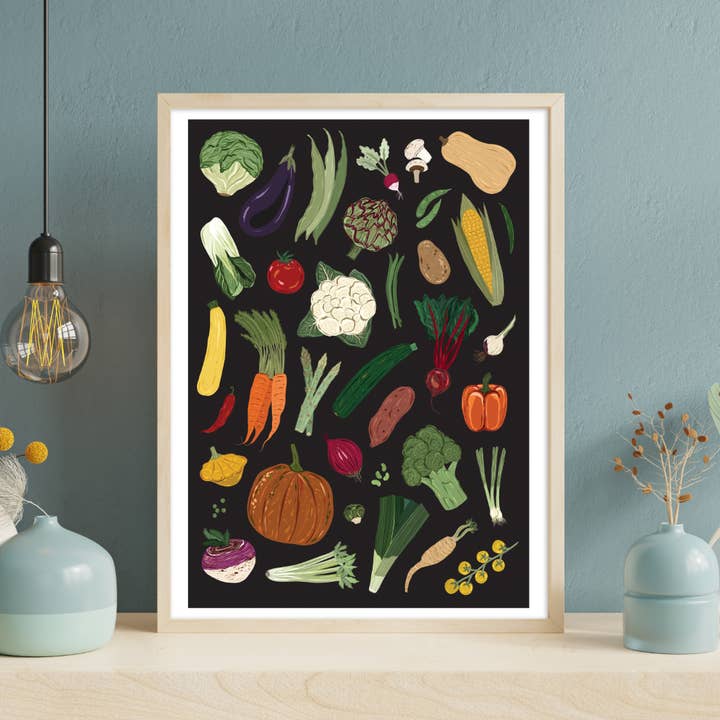 Stampa dispensa vegetale per la vendita all'ingrosso da parte di Bea Baranowska Illustration