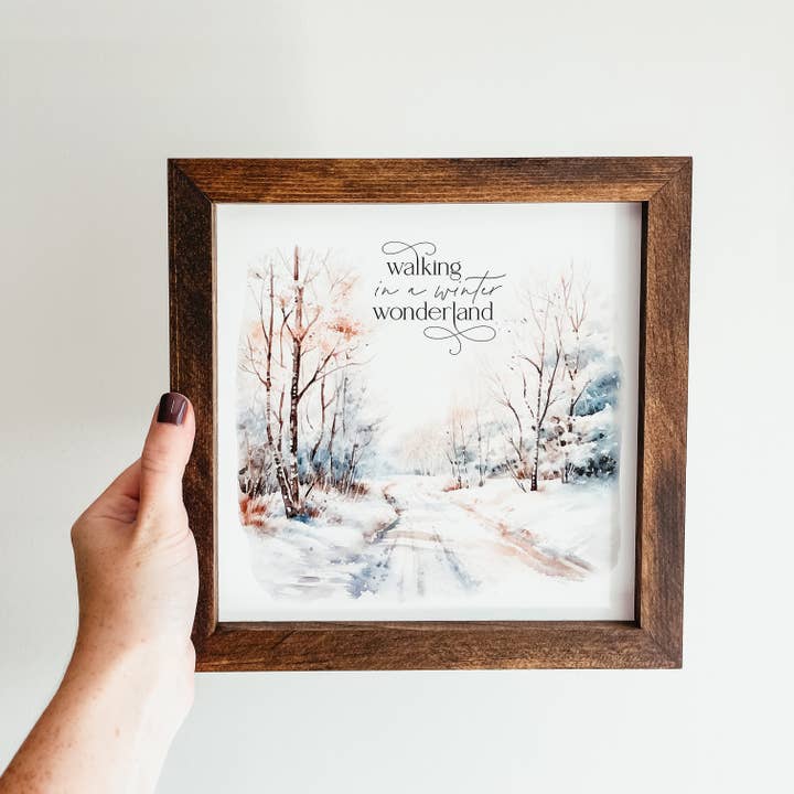 Knotty Design Co. - Wholesale Sign - Walking In A Winter Wonderland Framed Sign