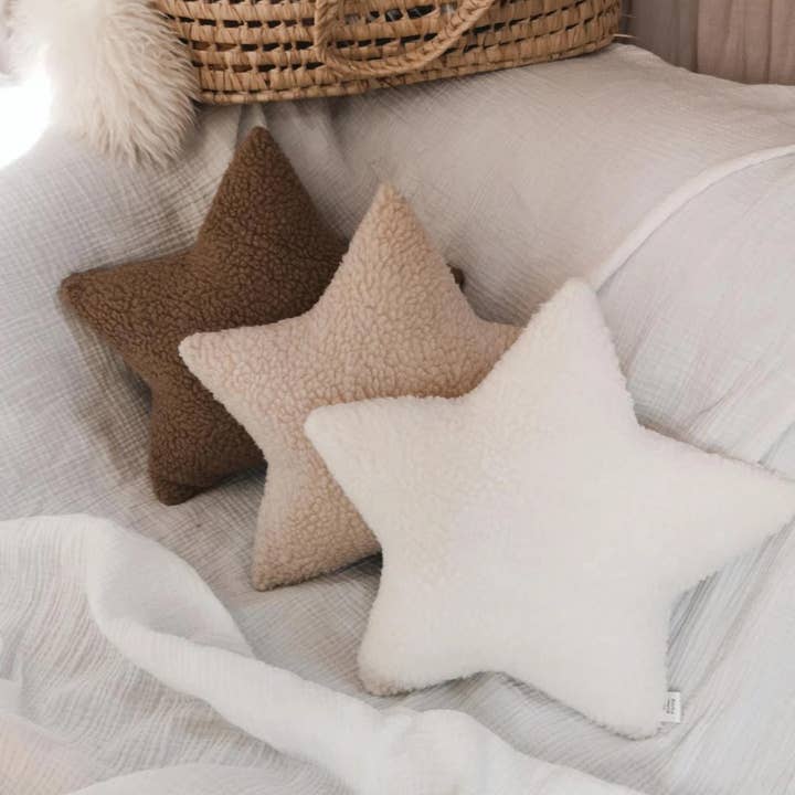 Star-shaped pillow - 5 color choices for wholesale by The Butter Flying