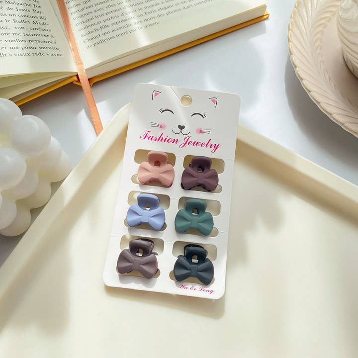 ACCITY - Wholesale Hair Clip - Women's - Set of 6 Small Claw Hair Clips, Simple & Chic_CWAHA0386