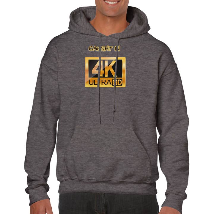 caught in 4k - Premium Unisex Pullover Hoodie for wholesale by Wonderland monsters