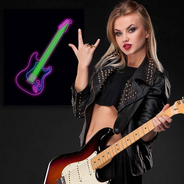 LED Neon Sign ELECTRIC GUITAR with remote control for wholesale by Mad About Neon