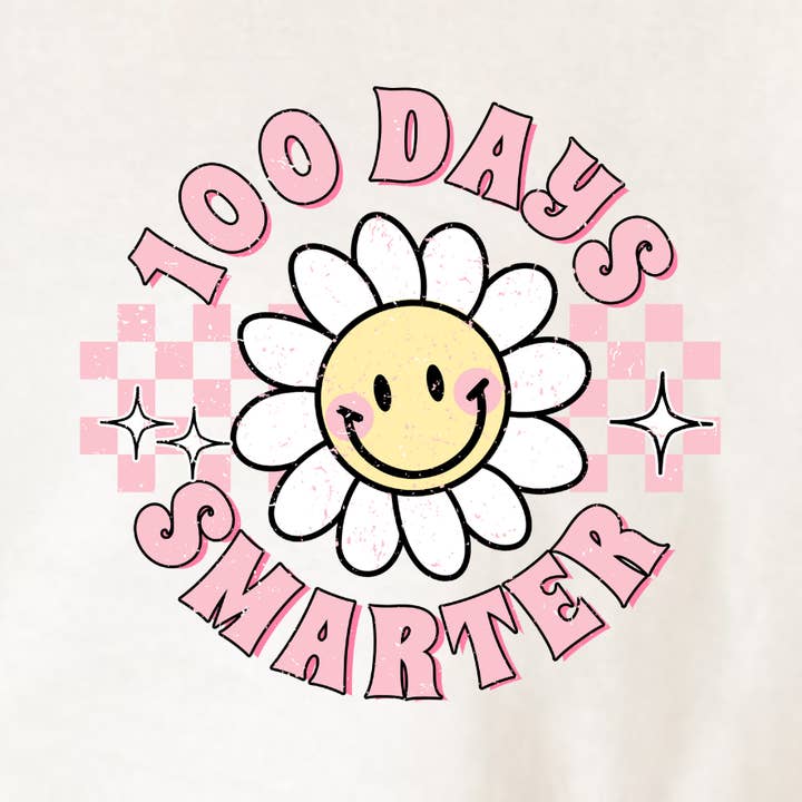 (Shirt not included) 7" 100 Days Smarter - Clear Film Transfer for wholesale by TEELUX