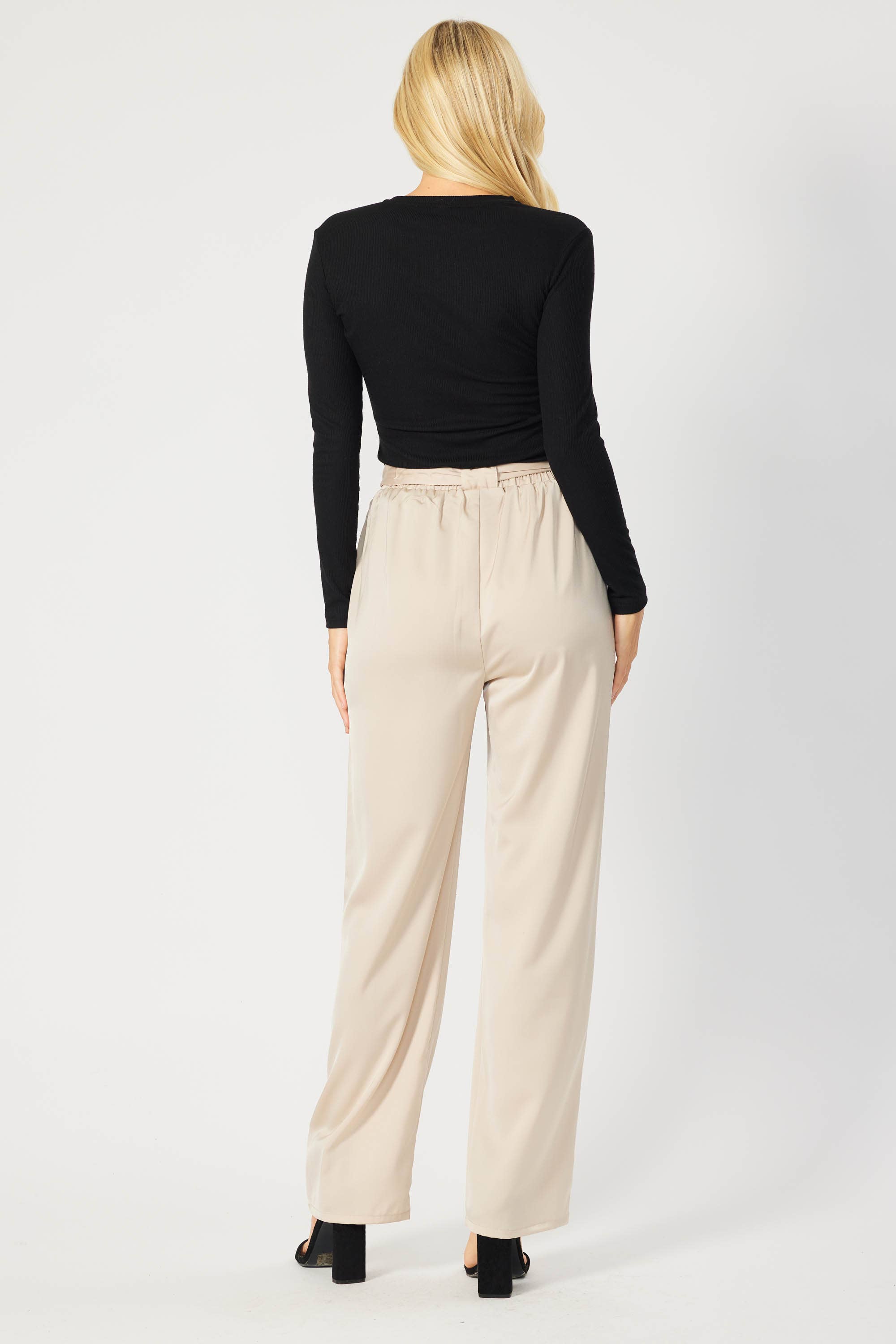 FSL Apparel - Wholesale Pants - Women's - IP7082 - SATIN TROUSER FEATURING BELT AMD ELASTIC WAIST BAND8