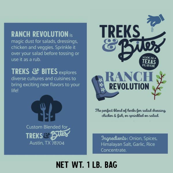Sac de 1 lb Ranch Revolution pour service alimentaire et département de viande. pour la vente par Treks & Bites