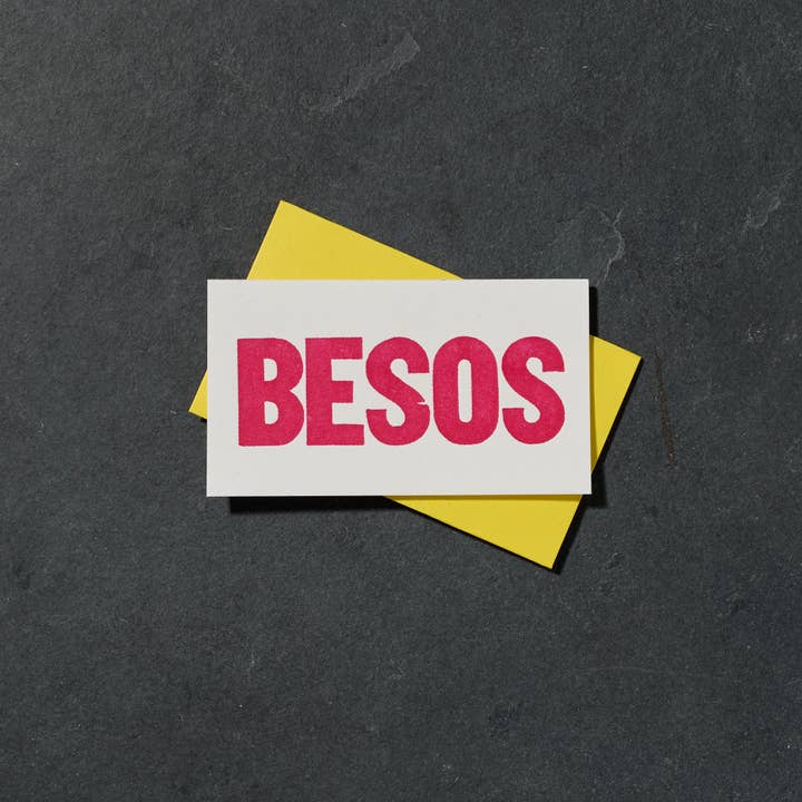 Etc. Letterpress - Venta al por mayor Tarjetas de amor - Tarjeta Besos Mini
