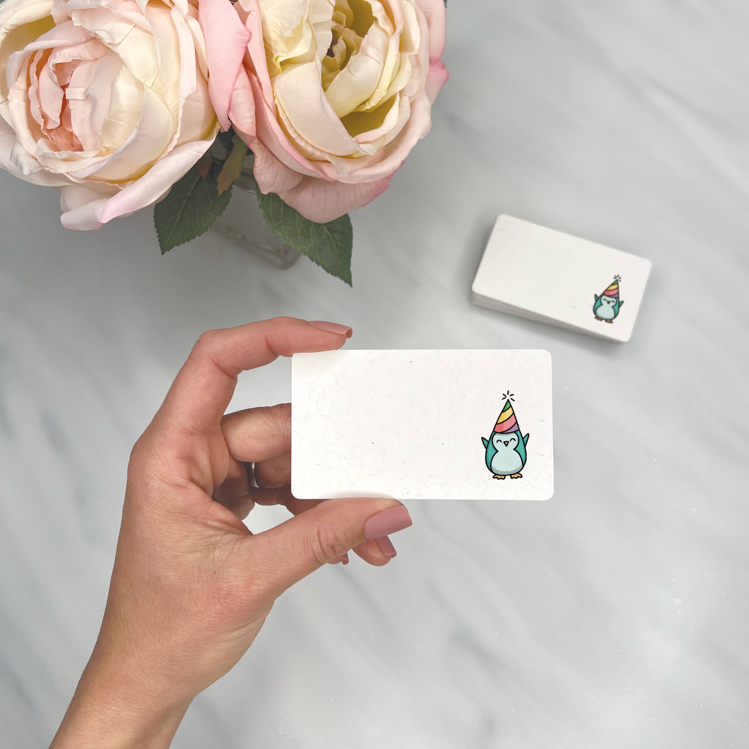 Lemon Doodle - Wholesale Stationery/Notecard Set - Party Animals (Penguin) - Mini Note Cards (Pack of 56)1