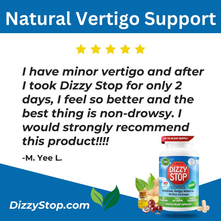 Dr. Bartons - Vente Supplément oral/vitamine - Dizzy Stop® : Supplément pour le vertige, les étourdissements et le mal des transports11