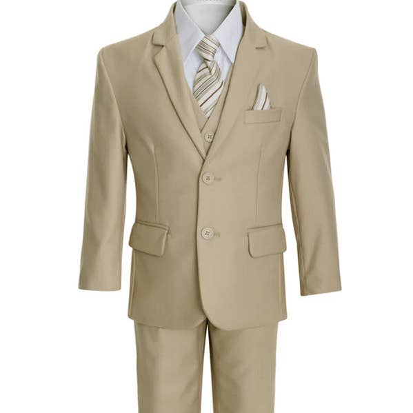 Ferrecci Boys JAX JR 5pc Suit Set Tan for wholesale by Ferrecci