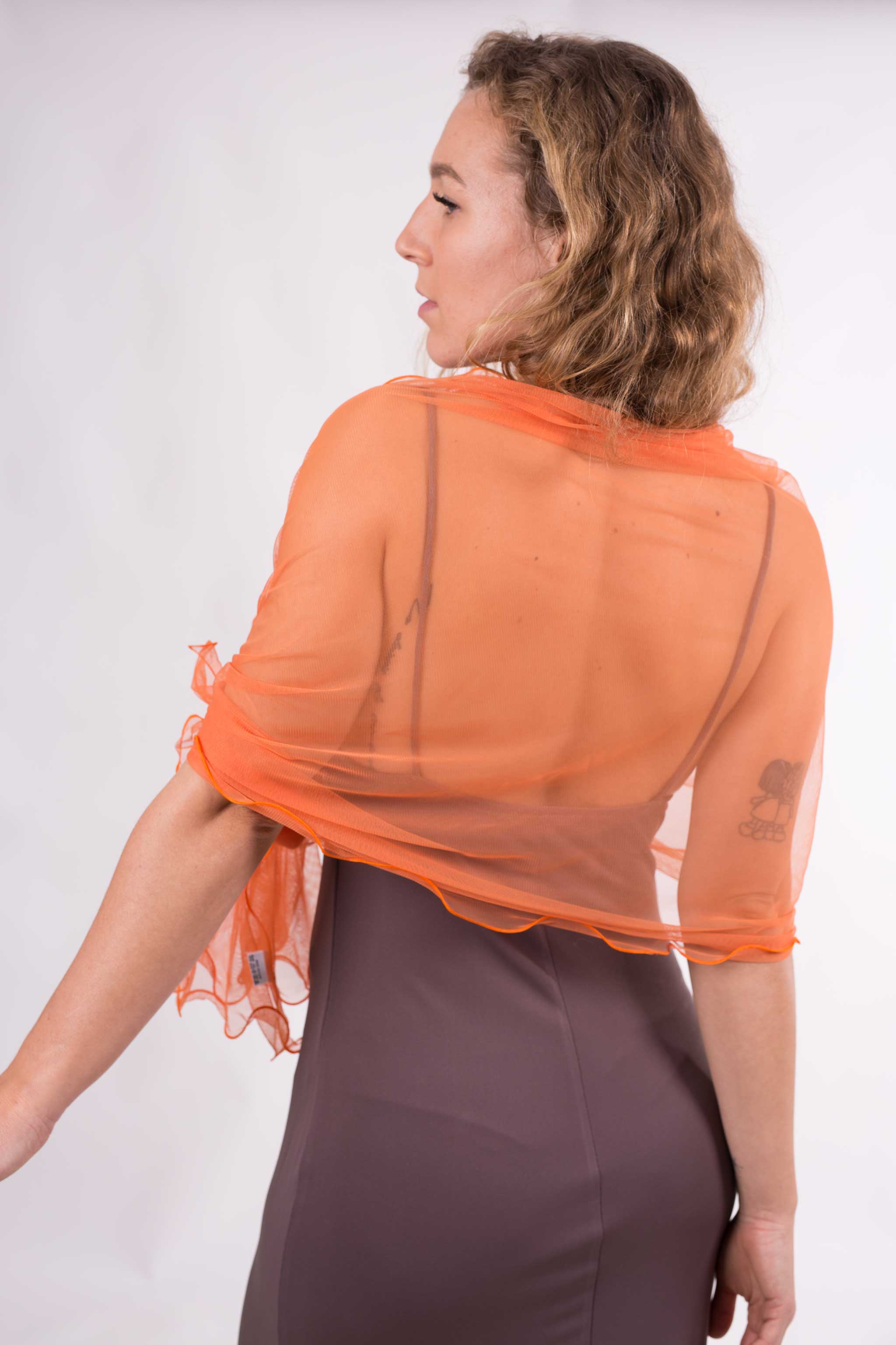 MR Complements - Vente Écharpe – femme - Châle en tulle grande taille aux bords ondulés55