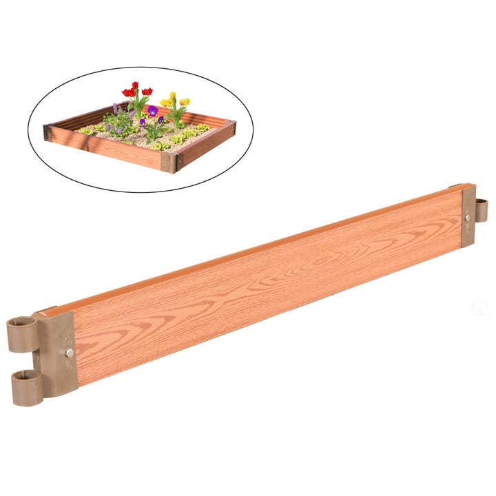 Quickway Imports – suporte para vasos de plantas por atacado – Caixa de plantador de flores de cama de jardim ao ar livre com aparência de madeira