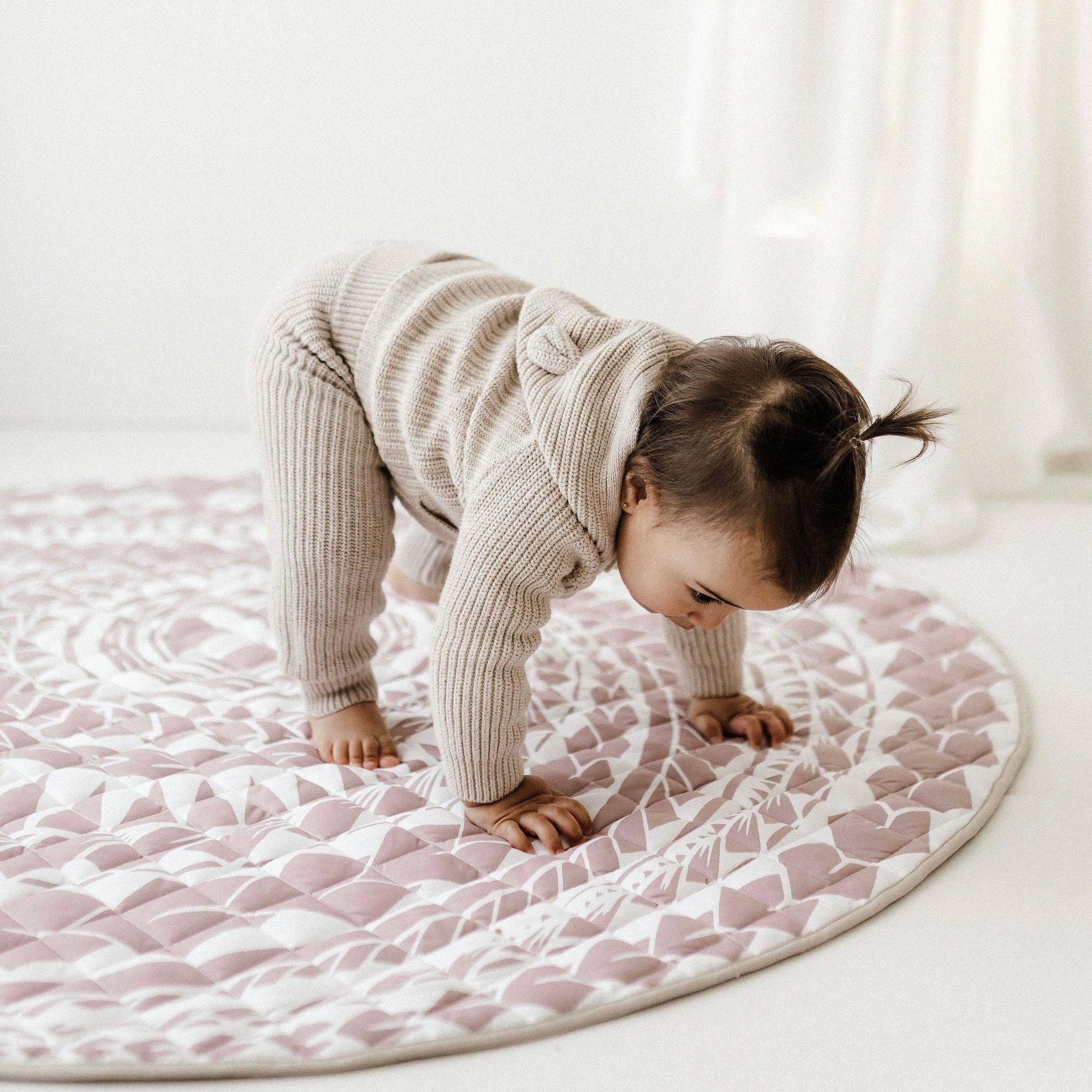 BO & KO - Wholesale Play mat – Kids & baby - Pacific Island Inspired Playmat I Mauve1