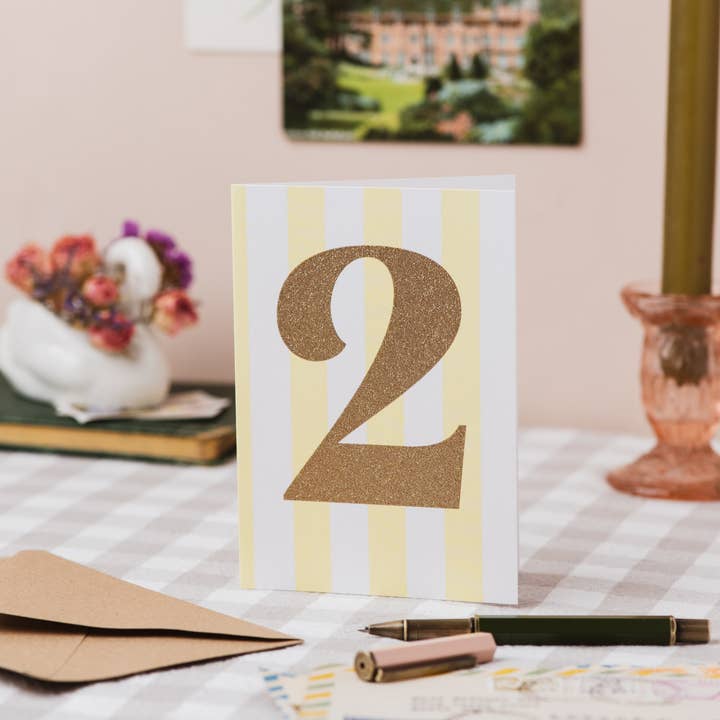 Age 2 Card with Biodegradable Glitter - 2nd Birthday Card for wholesale by Oh Squirrel