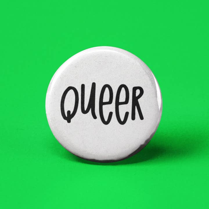 Queer Pinback Button for wholesale by The Pin Pal Club