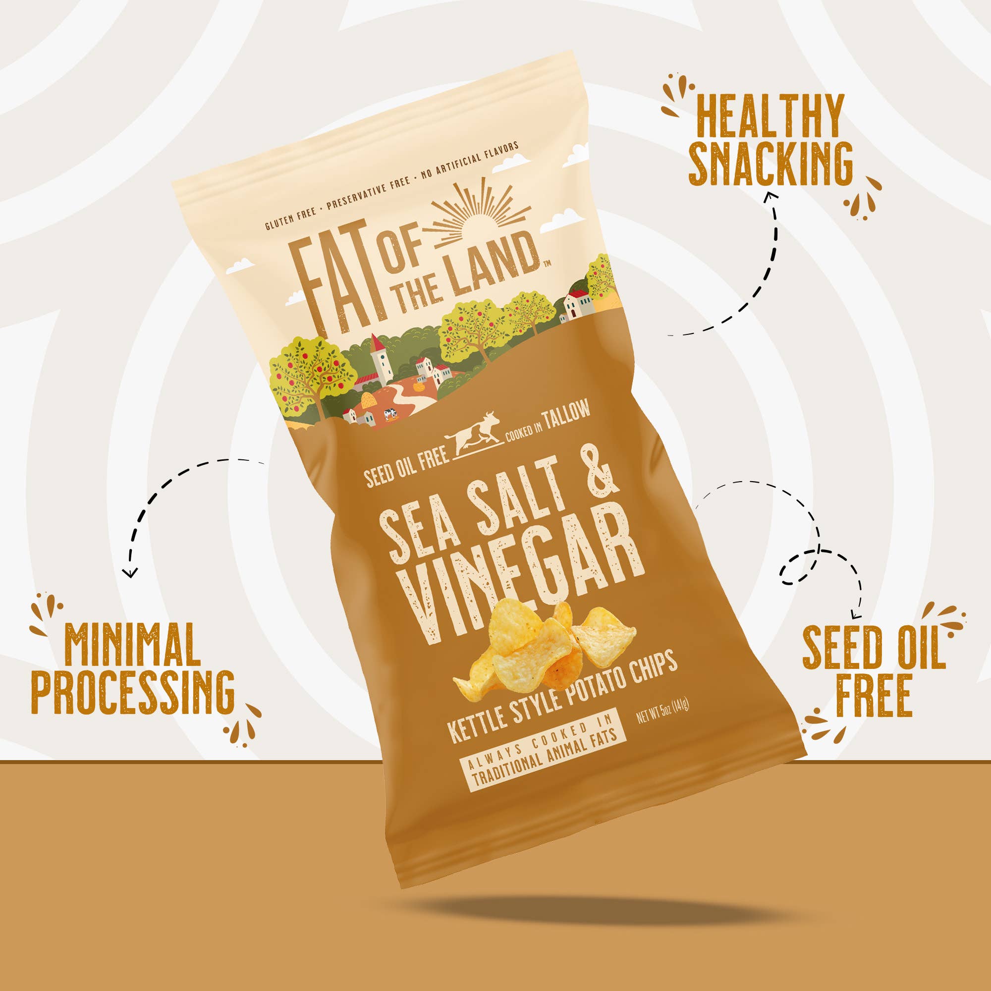 Fat of the Land - Wholesale Chips - Sea Salt & Vinegar Tallow-Cooked Chips1