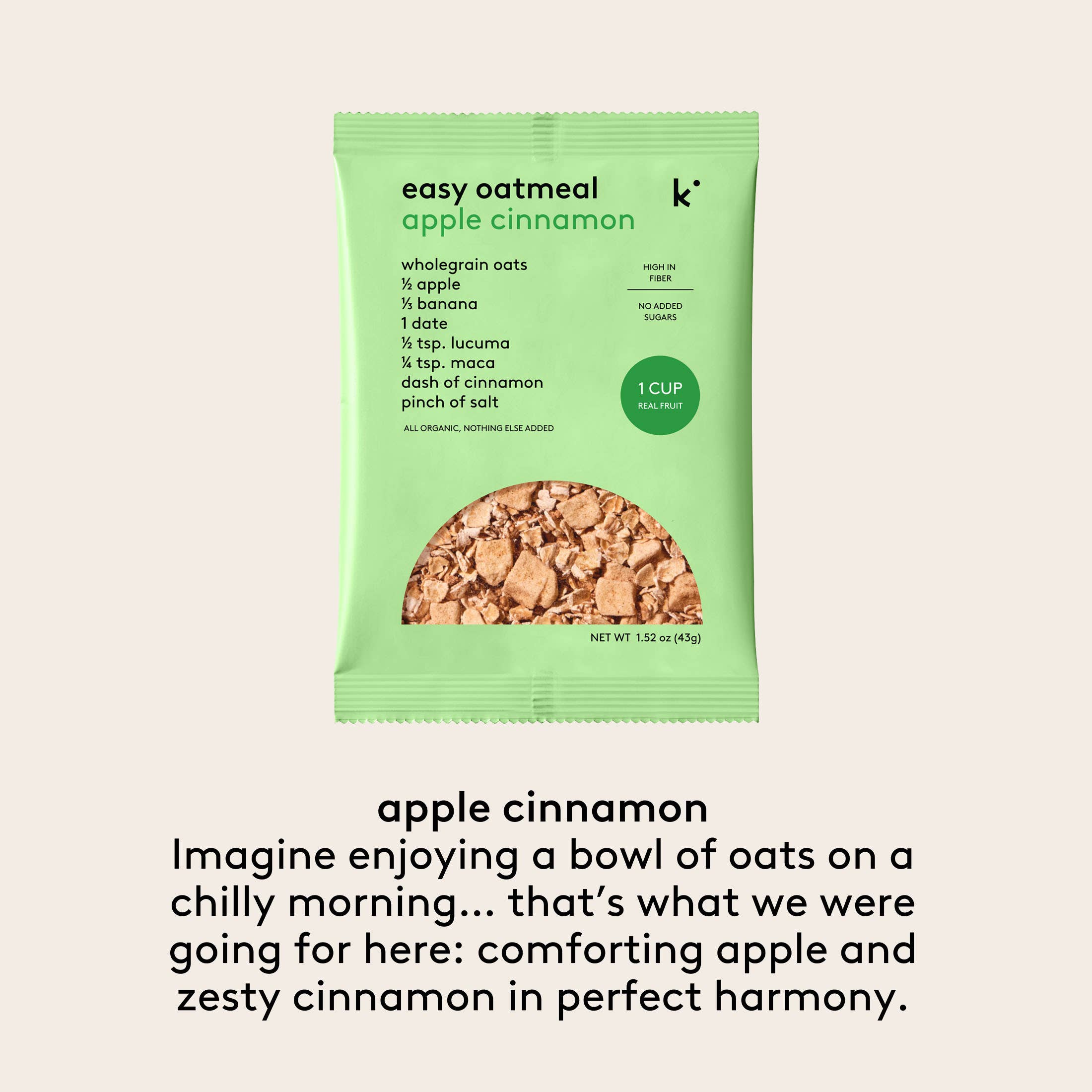 kencko - Wholesale Oats - Apple Cinnamon Organic Fruit Oatmeal Mix (6 cups)3