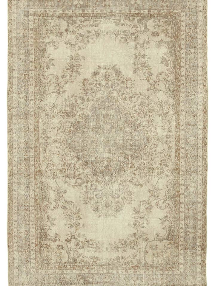 Alfombra Turca Hecha a Mano Beige 6x10 - 39102 para venta al por mayor de RUG N CARPET