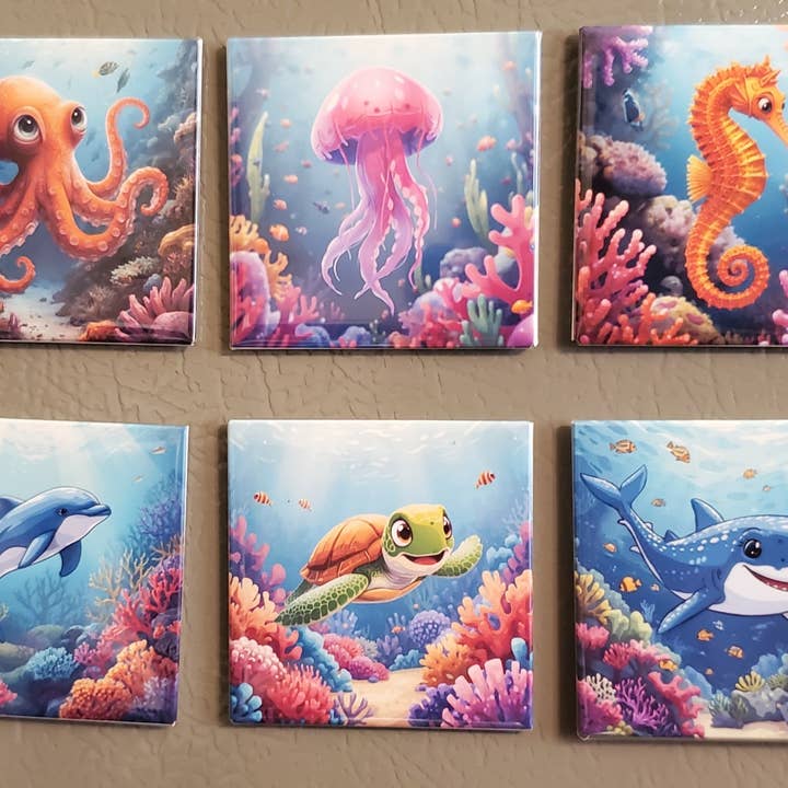 Aimants de créatures marines de dessin animé en gros pour la vente par Scene It Treasures