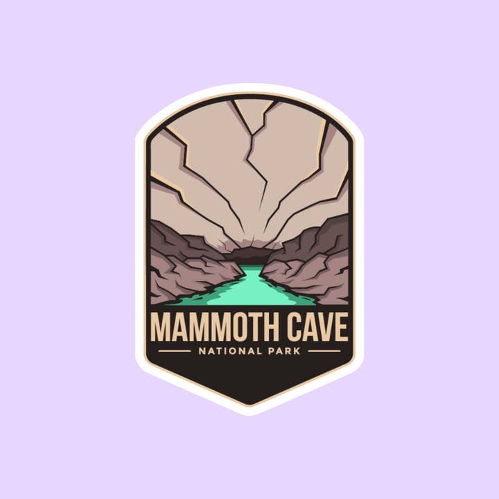 Logo emblème du parc national Mammoth Cave Autocollant découpé pour la vente par The Sticker Lab