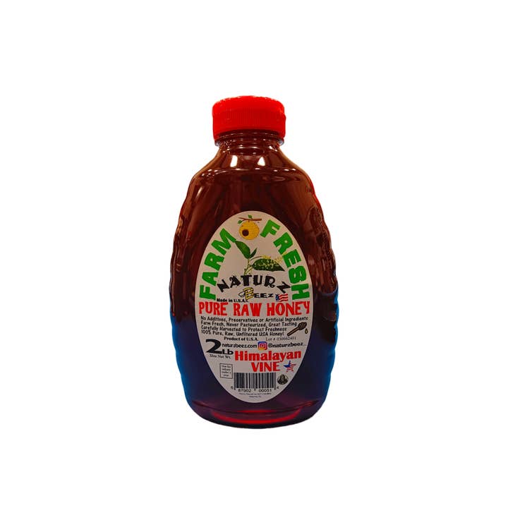 Naturz Beez - Venta al por mayor Miel - MIEL CRUDA HIMALAYA VINE 2LB 907g Botella Squeeze 100% PURA