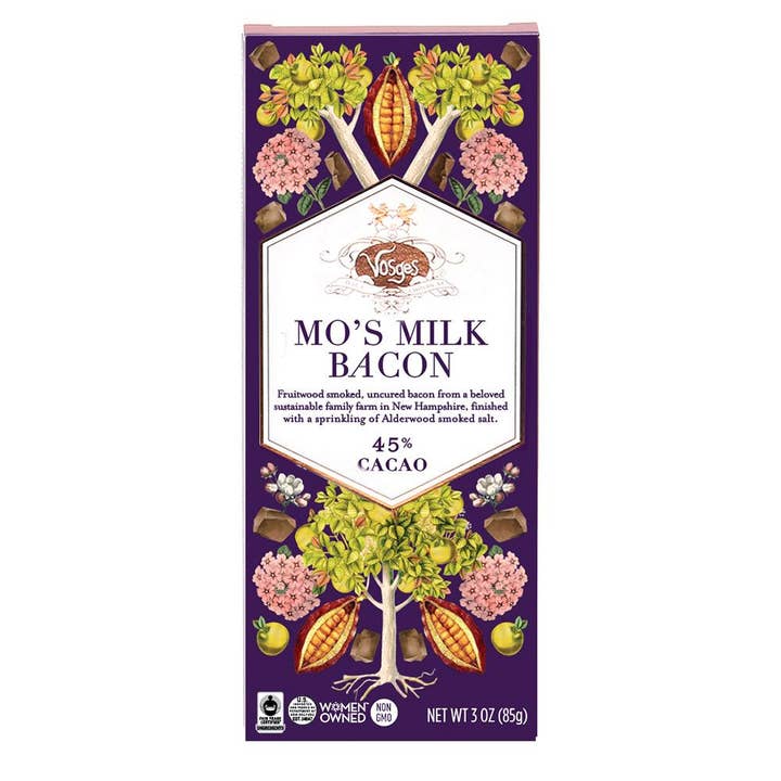 Vosges Haut-Chocolat - Wholesale Chocolate Bar - Mo's Milk Chocolate Bar w/ Smoked Bacon & Salt - Gourmet
