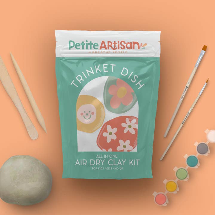 Breathe People - Venta al por mayor Kit de manualidades - Niños - Kit de Arcilla DIY para Niños: Haz y Pinta Tus Propios Platillos para Baratijas0