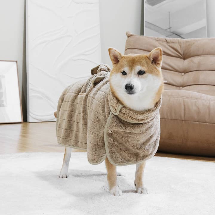 plum Baby Fleece Bathrobe//DOG CLOTHING//APPAREL for wholesale on Faire6