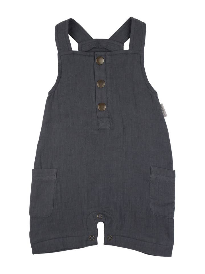 L'ovedbaby - Wholesale Overalls - Baby - Organic Cuffed Muslin Overall in Chia Seed