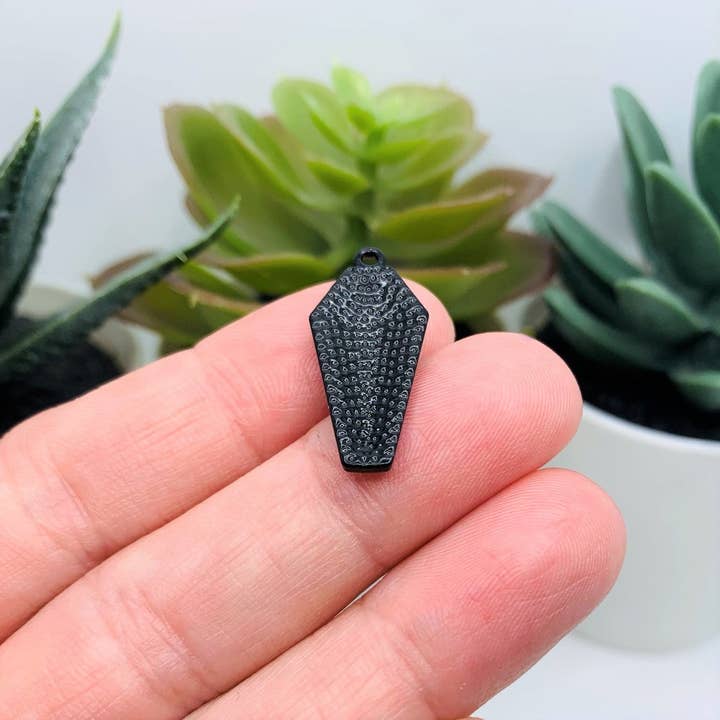 Guerrilla Charm - Wholesale Individual Charm/Pendant - Black Vampire Coffin Charms, 26x11mm2