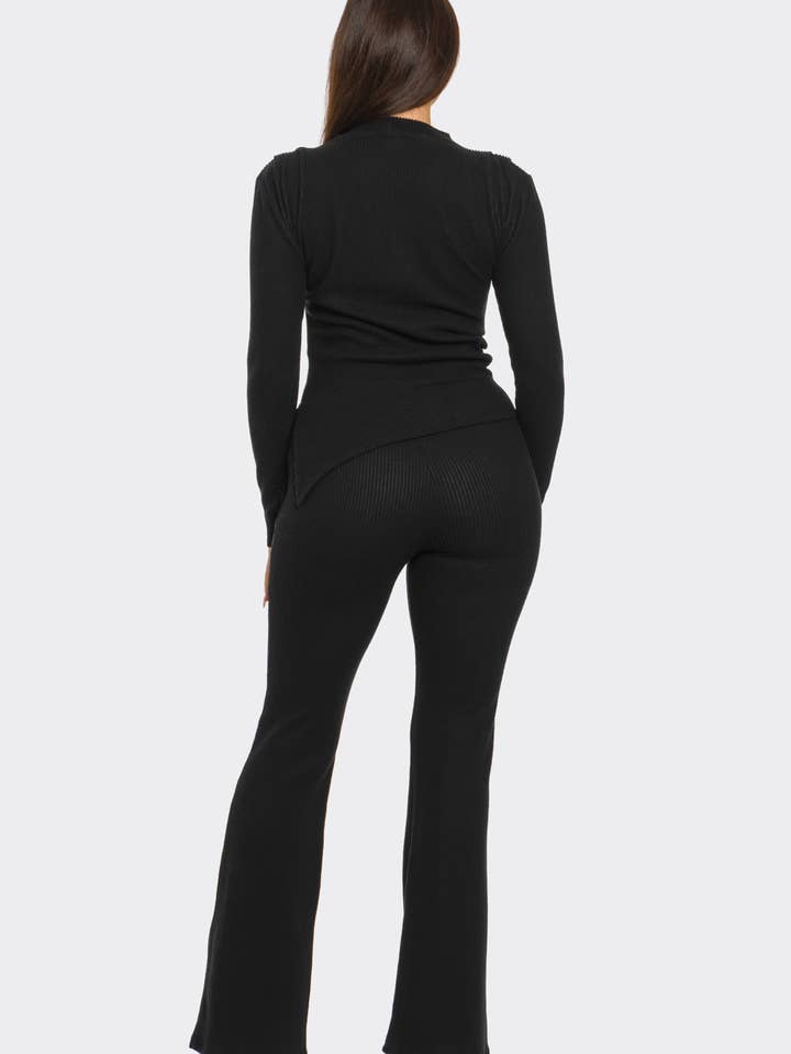 Julia by LoveJ - Wholesale Top & Pant Set (NOT Loungewear) - Women's - Asymmetric Ruched Hem Top And Pants Set 13