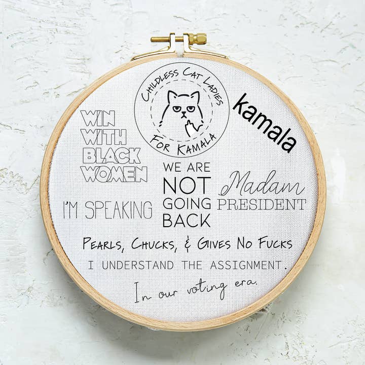 Kamala Harris 2025 | Motifs de broderie Stick + Stitch pour la vente par The Other Cat