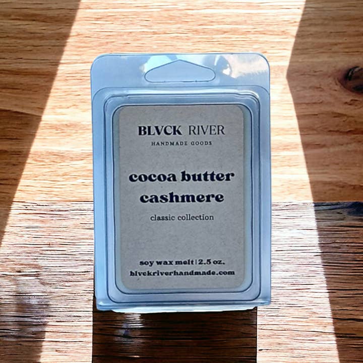 Cera di soia al burro di cacao e cashmere per la vendita all'ingrosso da parte di Black River Handmade Goods