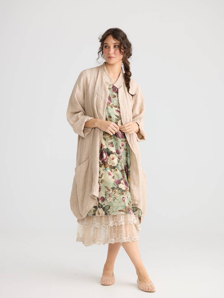 Harper Lee Linen jacket. Ballerina Pink for wholesale by Miss Rose Sister Violet Australia