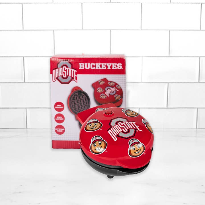 Uncanny Brands - Wholesale Kitchen Appliance - Uncanny Brands Ohio State Buckeyes Brutus Buckeye Mini Waffle Maker3
