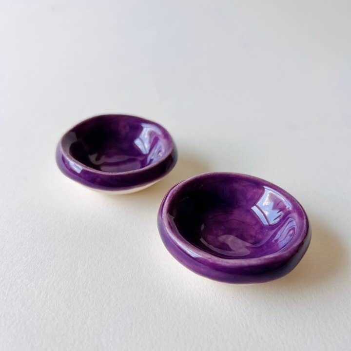 MoonMoon Ceramics – wholesale Jewellery dish – Purple Mulberry Tiny Ring Dish1