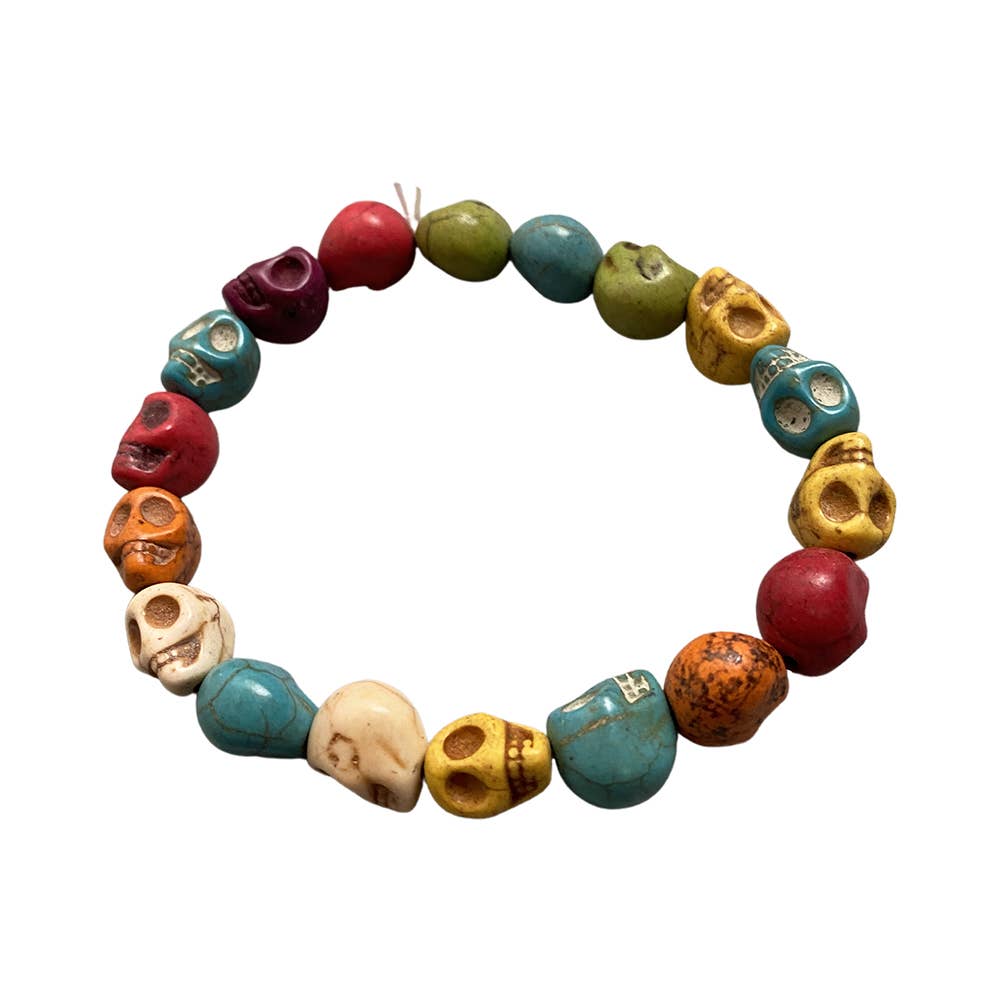 VIE - Wholesale Beaded Bracelet - Skull Bracelet, Dyed Howlite8