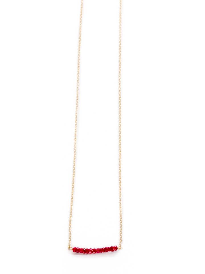 Collana Michelle Bar in rubino per la vendita all'ingrosso da parte di A Blonde and Her Bag