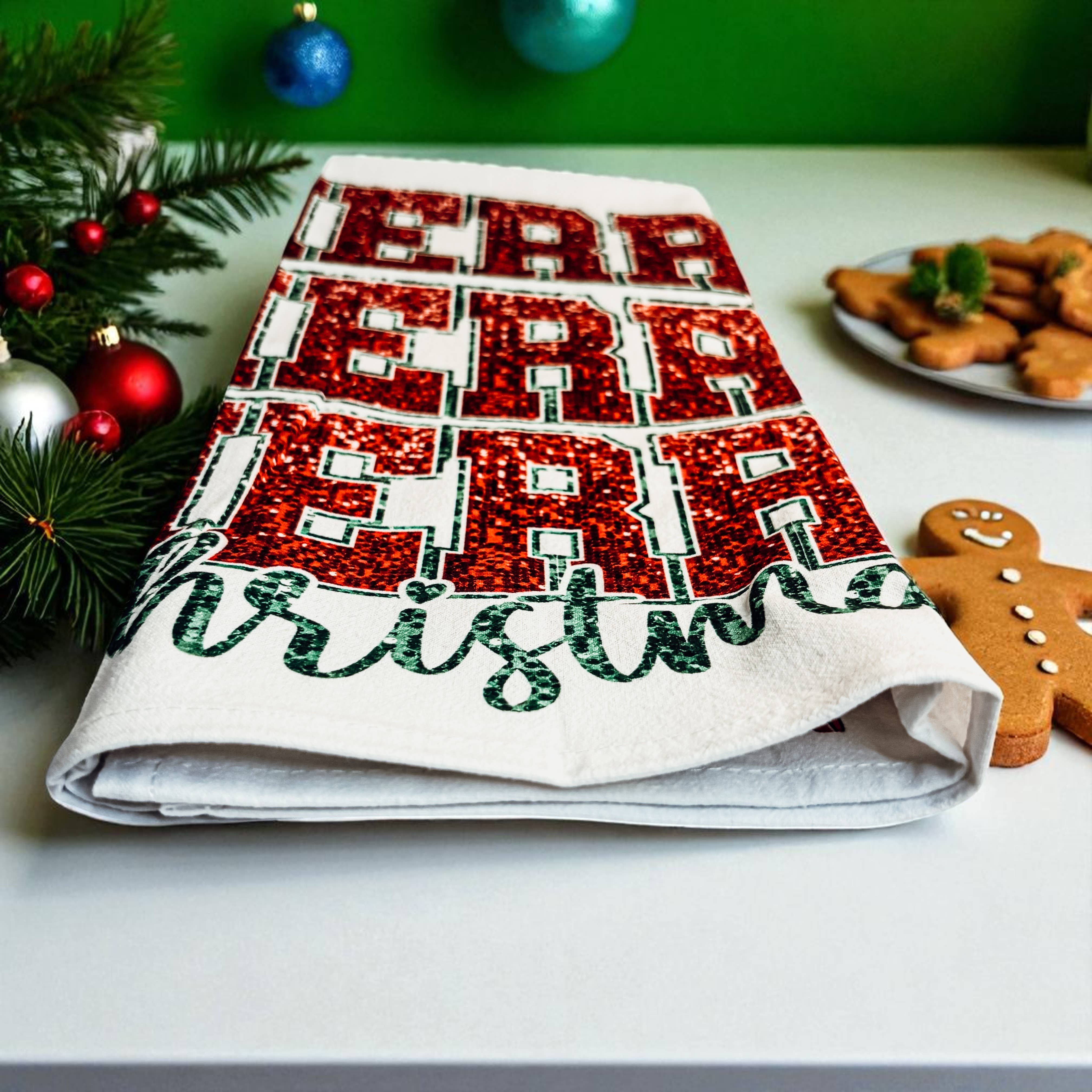 Gia Roma - Wholesale Tea Towel - Vintage Santa Holiday Kitchen Towel & Decor | Pink Christmas75