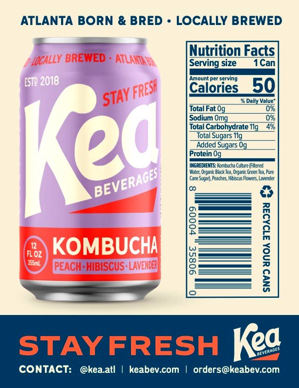 Kea Beverages - Wholesale Kombucha - Peach, Hibiscus, Lavender Kombucha3