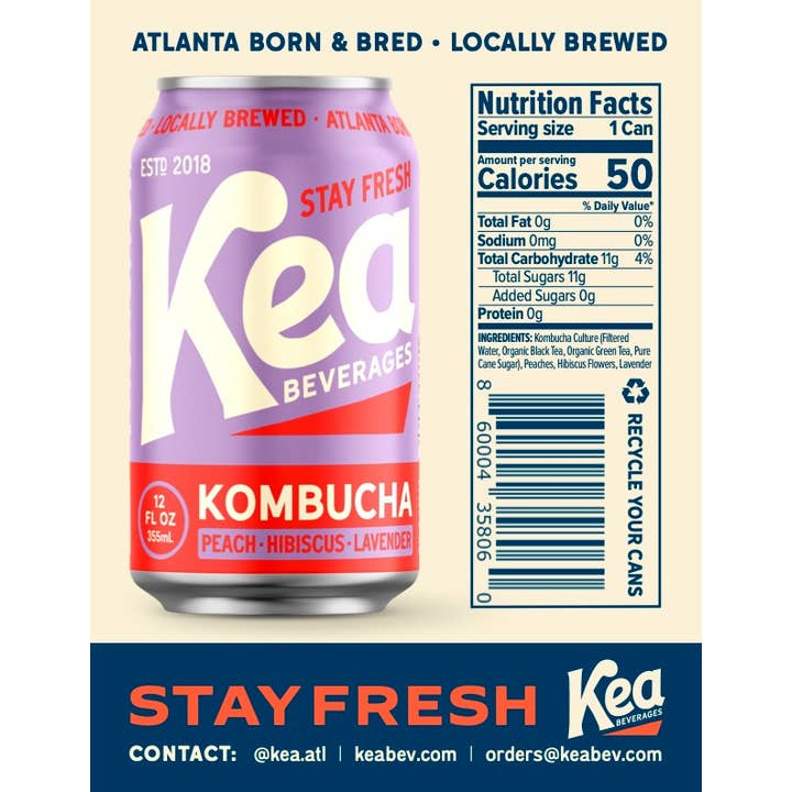 Kea Beverages - Wholesale Kombucha - Peach, Hibiscus, Lavender Kombucha3