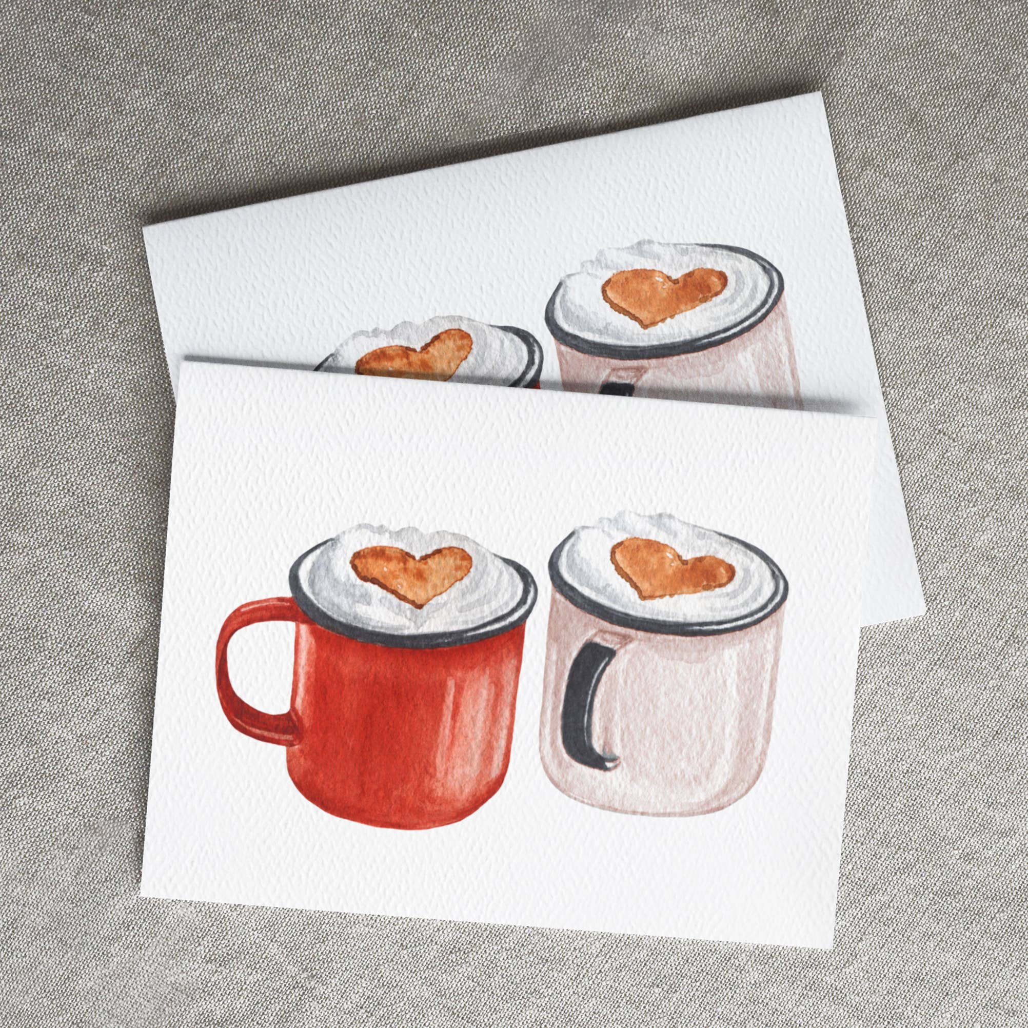 Blue Thistle - Wholesale Valentine's Day Card - Hot Cocoa Card, Happy Holidays, Valentine's Day, Heart Mugs2