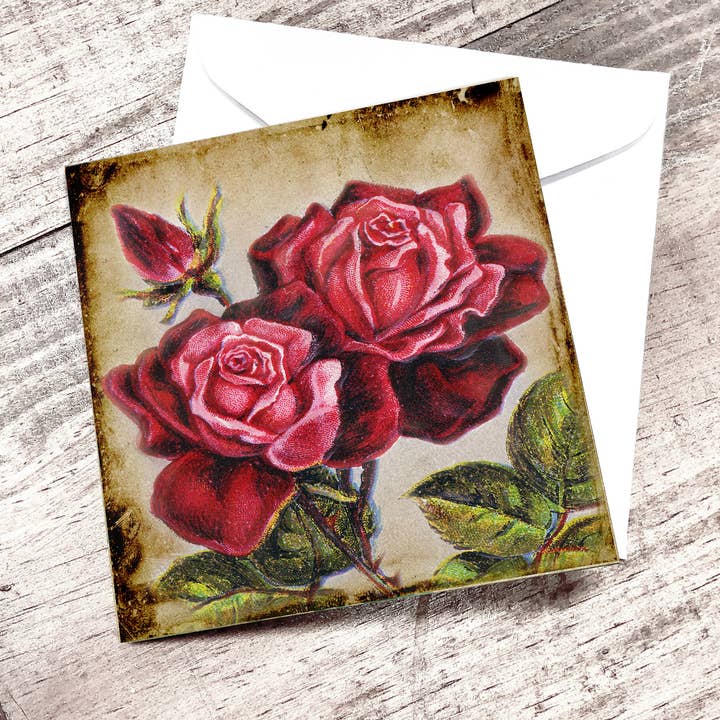 Red Roses MIni Card for wholesale by Yesterday's Best