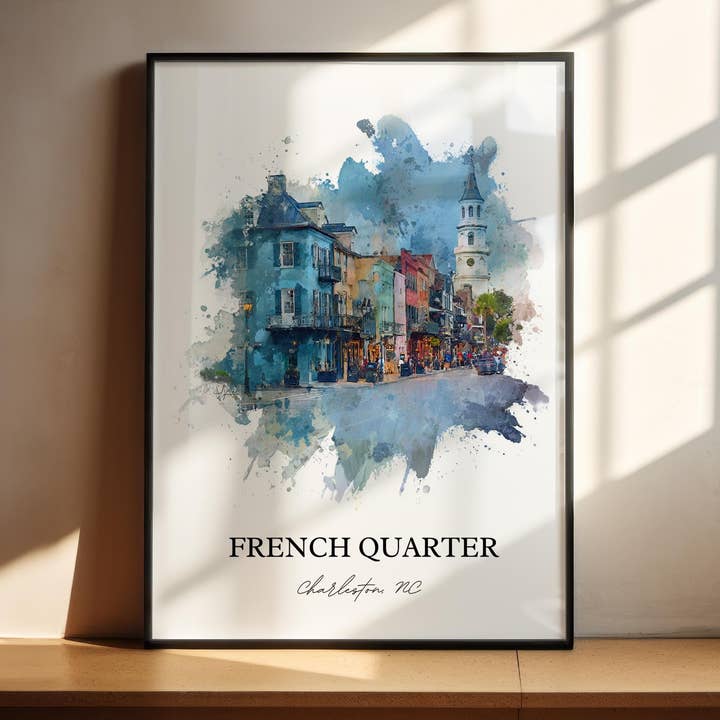 Charleston, SC, VS – Aquarel Kunst Print voor wholesale door Premium Travel Art