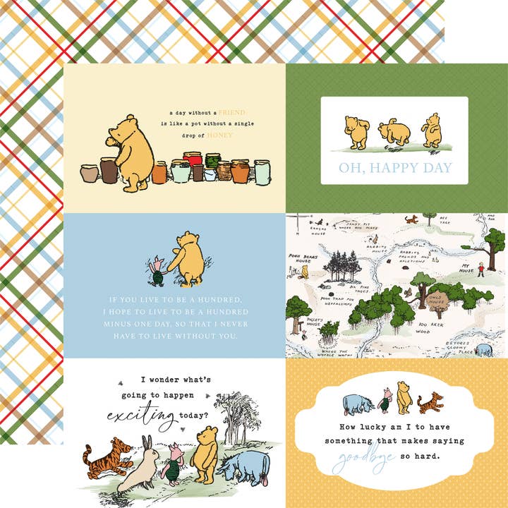 Les cartes de journalisation et le papier à motifs de La Maison de Pooh Corner pour la vente par Echo Park Paper Co.