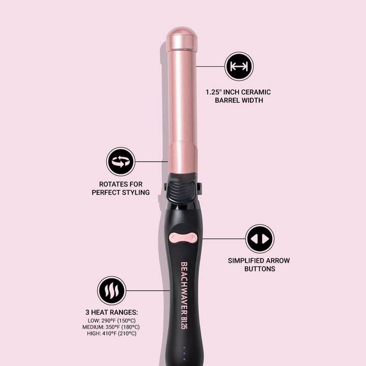 The Beachwaver Co. - Wholesale Curling Iron/Wand - Beachwaver B1.25 Midnight Rose
