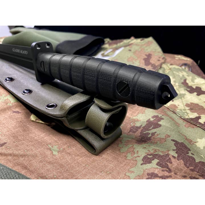 Maserin – wholesale Fickkniv/Hållare – 966 Gladio Alato Kniv med Svart G10-handtag och Grön Kydex-släde4