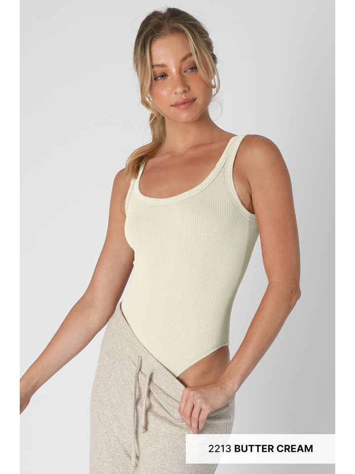 NIKIBIKI - Wholesale Bodysuit - Women's - NS7867 - Ribbed Scoop Neck&Back Bodysuit2