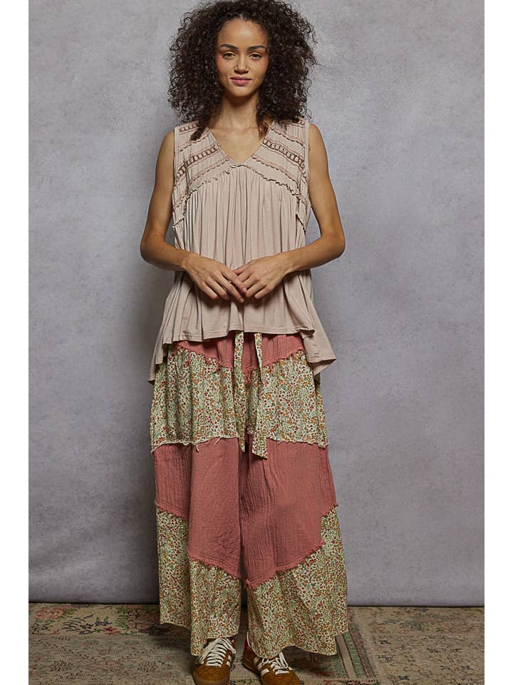 Pol Clothing - Wholesale Knit Top - Women's - Sleeveless Loose Fit V-Neck Babydoll Casual Knit Top SALE9