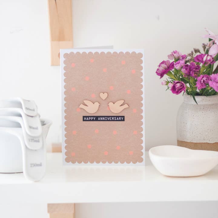 Love Birds Anniversary Card for wholesale by Daisycat