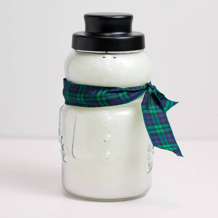 Boneco de Neve Grande Vela (30oz.) — Candy Cane por atacado de Cheerful Candle